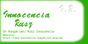 innocencia rusz business card